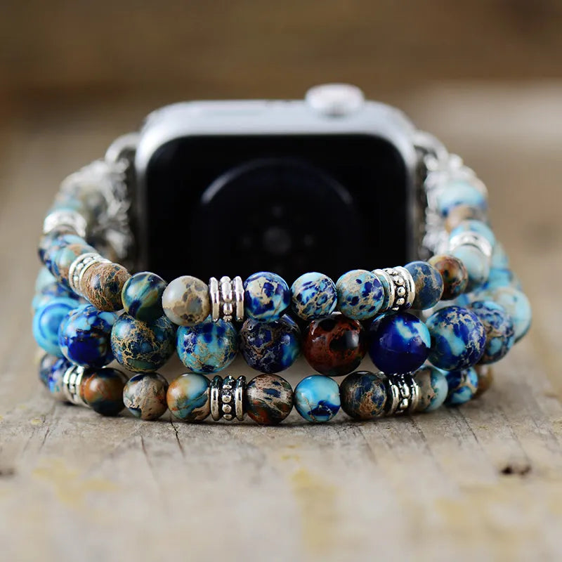 Calming Ocean Jasper Perfect Fit Apple Watch Strap