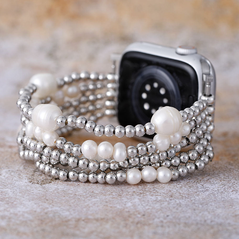 Silver Pearl Perfect Fit Apple Watch Strap
