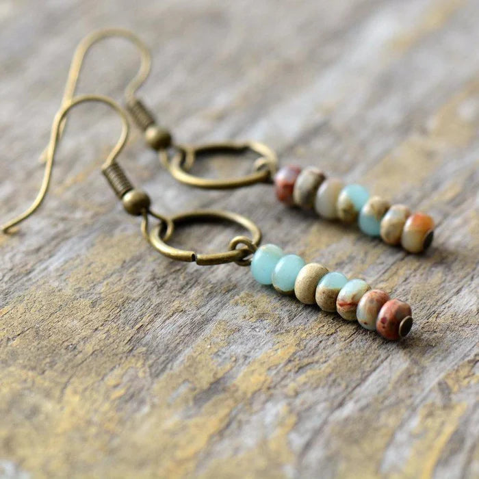 Natural Stone Jasper Earrings