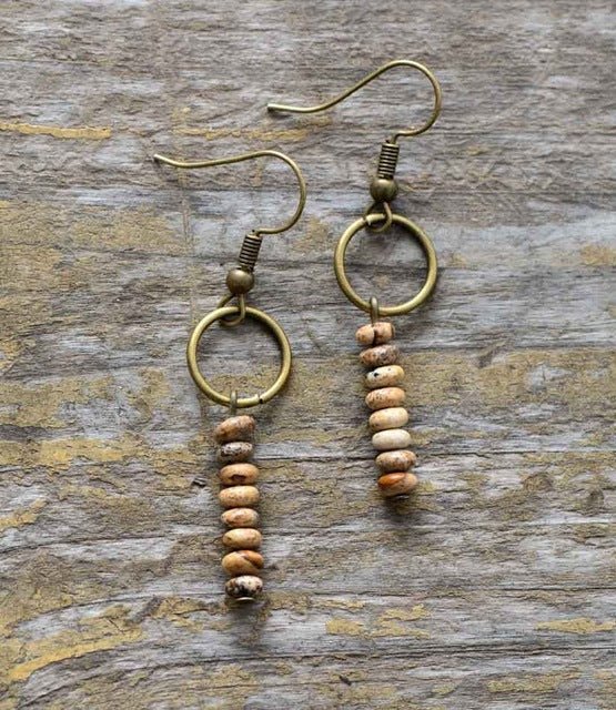 Natural Stone Jasper Earrings
