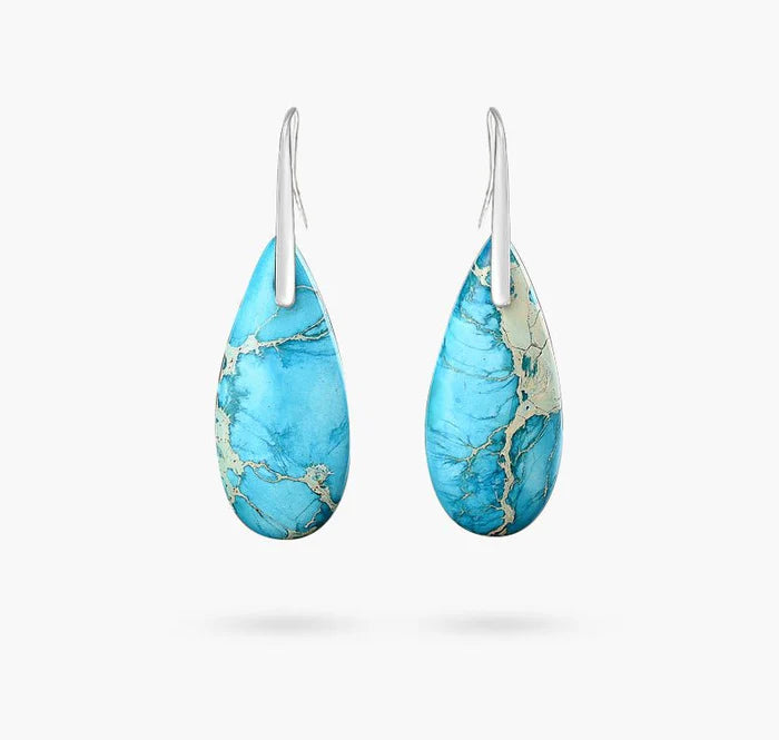 Turquoise Jasper Protection Drop Earrings