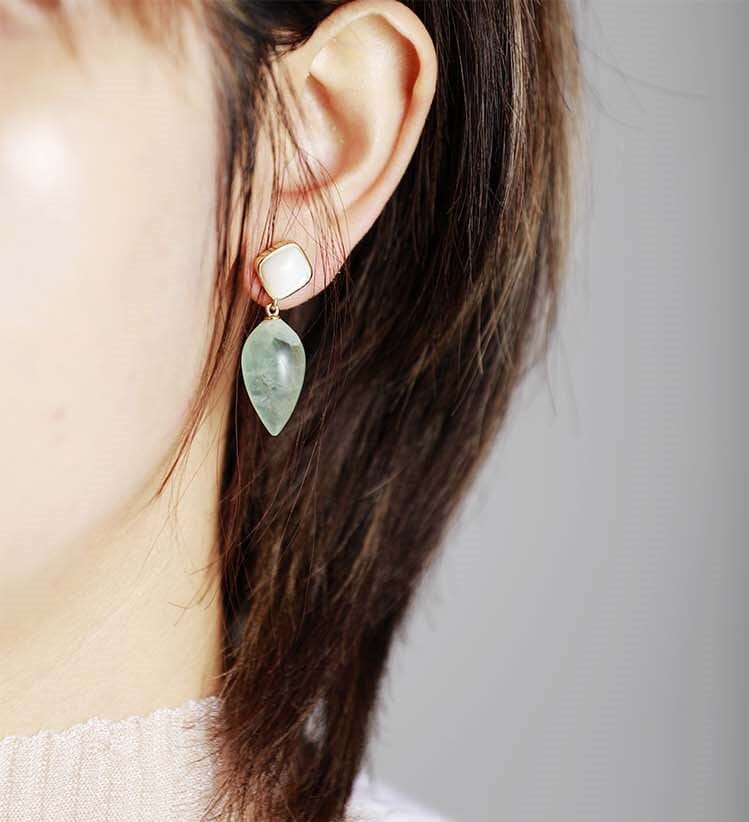 Green Aventurine Teardrop Earrings