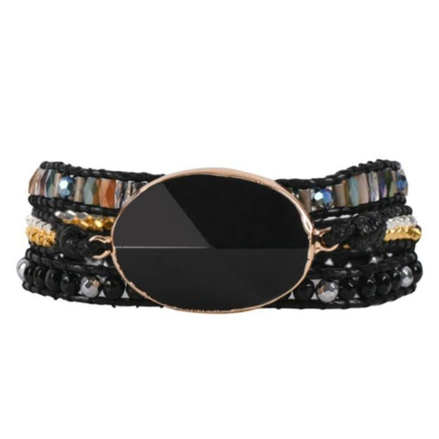 Healing Black Onyx Crystal Wrap Bracelet