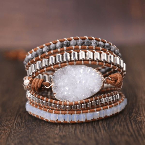 White Celestine Crystal 2024 Bracelet-Healing Natural Gemstone Spiritual Bracelet