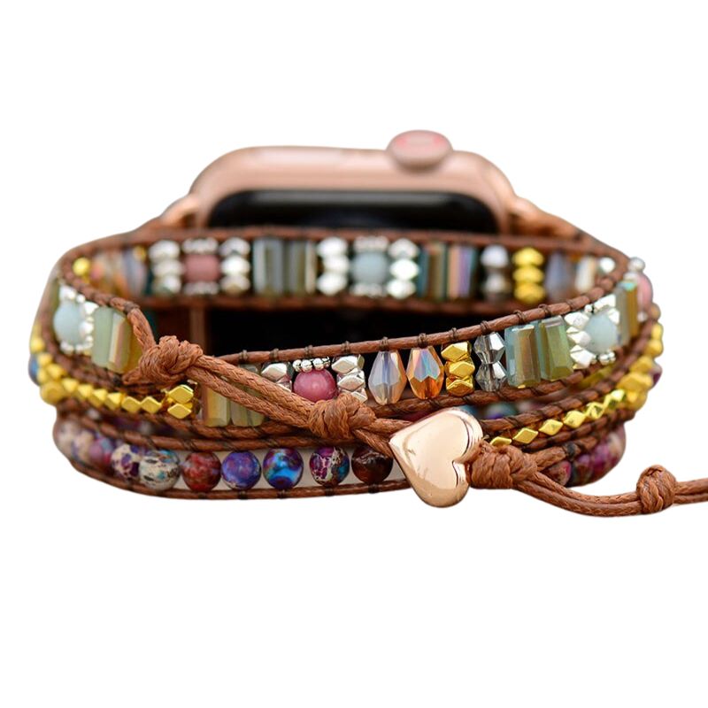 Cinturino per orologio Boho Jasper Rhodonite Apple