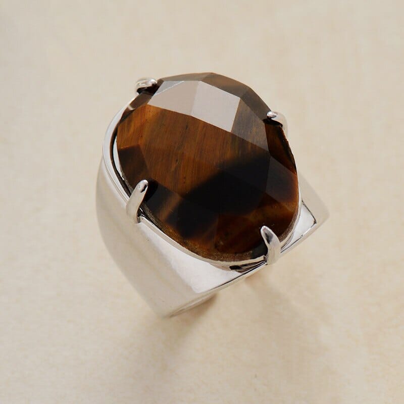 Subtle Oval Tiger Eye Ring