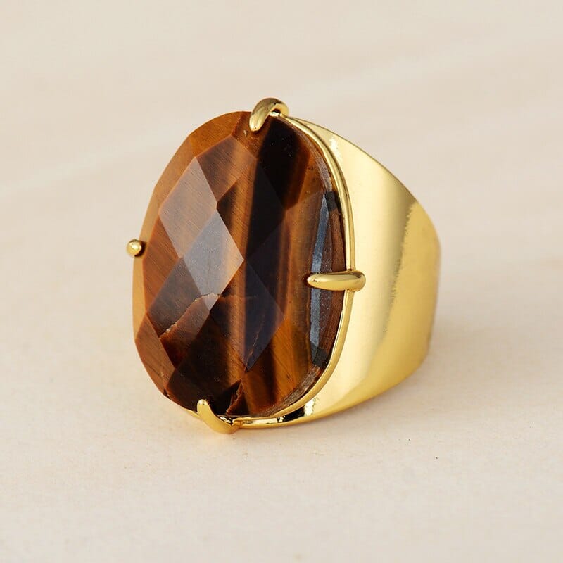 Subtle Oval Tiger Eye Ring