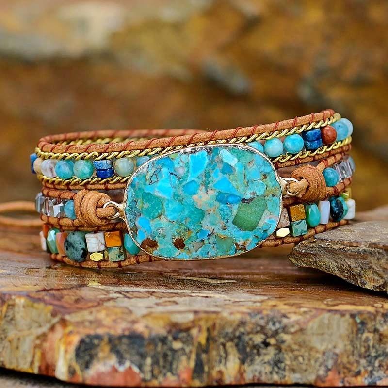 Healing Turquoise Amazonite Wrap Bracelet