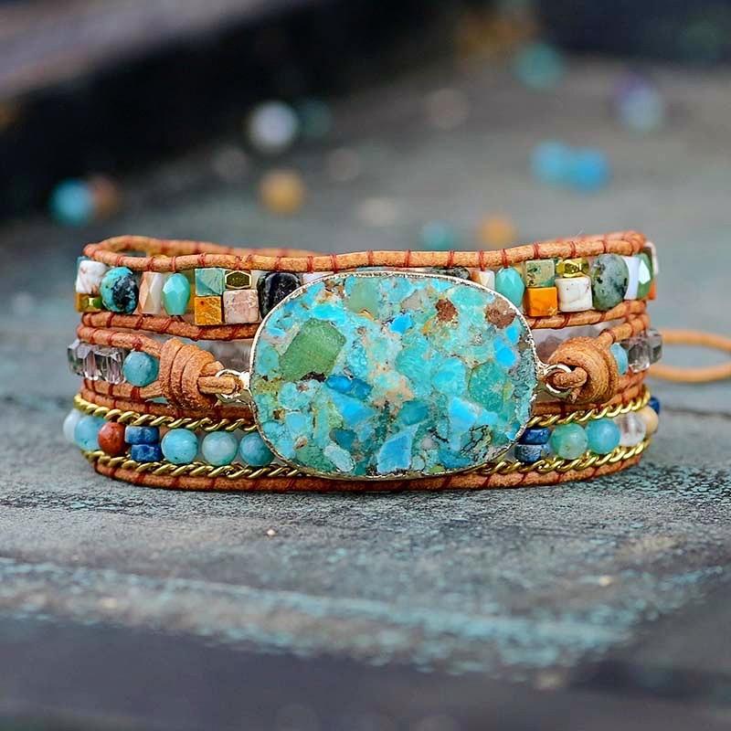 Healing Turquoise Amazonite Wrap Bracelet