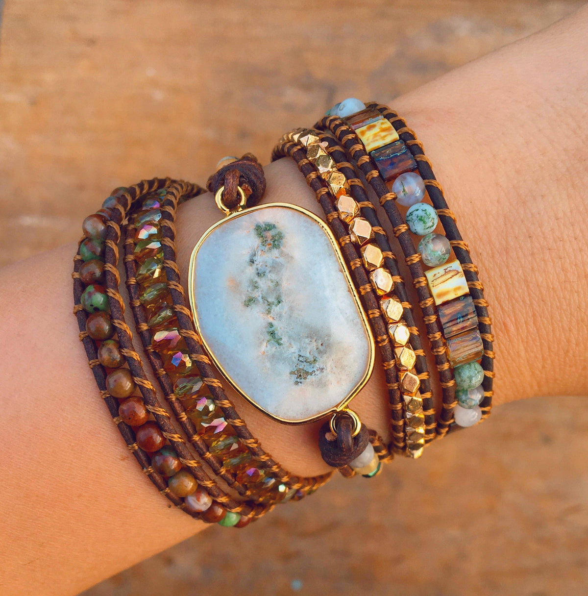 Healing Solar Quartz Protection Wrap Bracelet