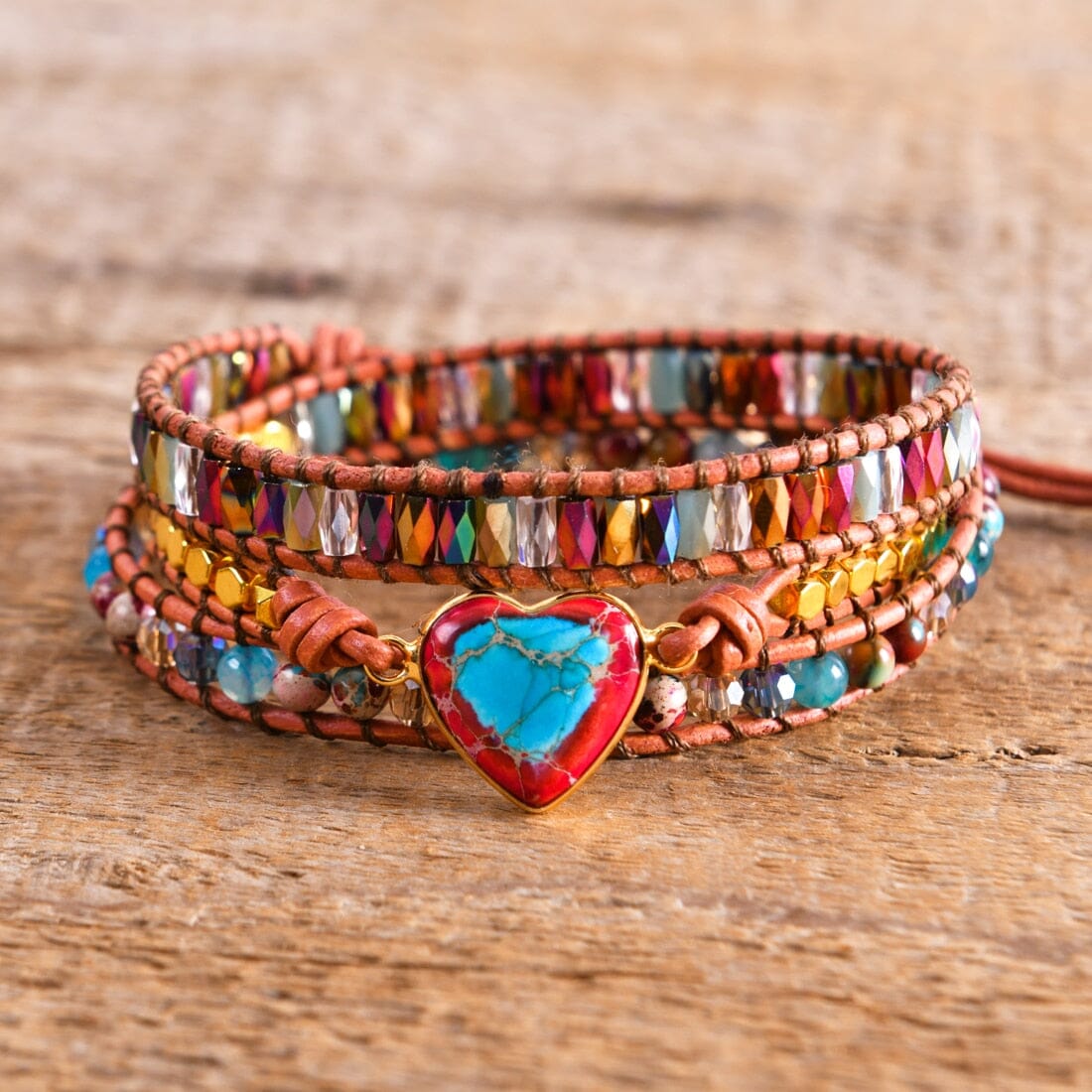 Vibrant Imperial Jasper Wrap Bracelet