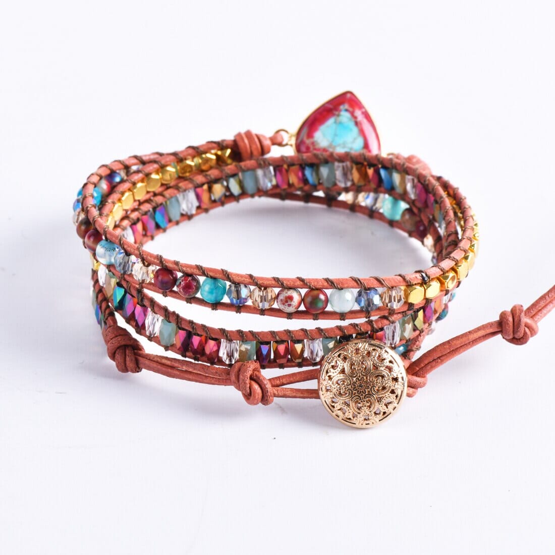 Vibrant Imperial Jasper Wrap Bracelet