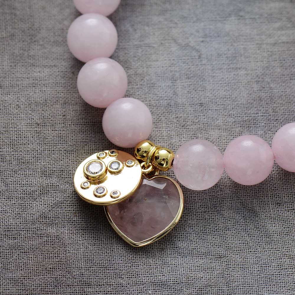 Nurturing Rose Quartz Heart Bracelet