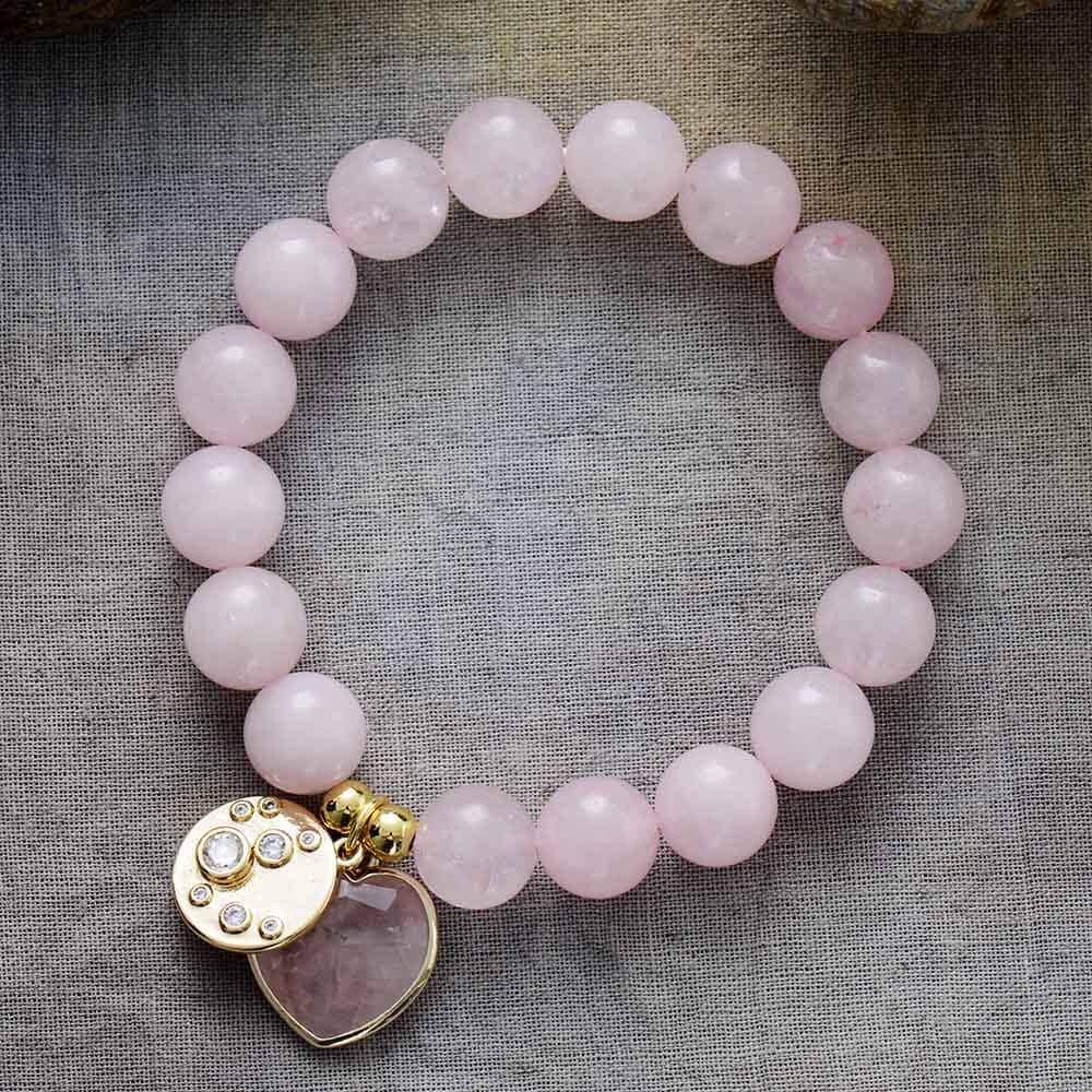 Nurturing Rose Quartz Heart Bracelet