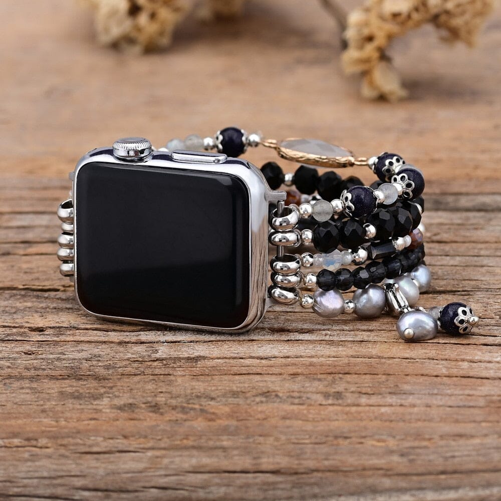 Contrasting Onyx and Opal Perfect Fit Apple Watch Strap