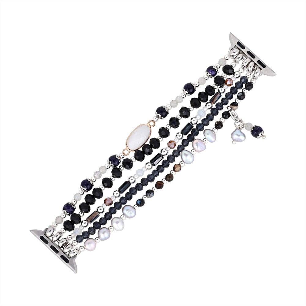 Contrasting Onyx and Opal Perfect Fit Apple Watch Strap