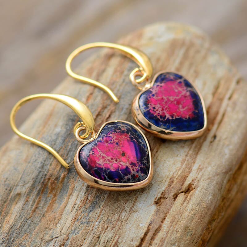 Nurturing Jasper Heart Earrings