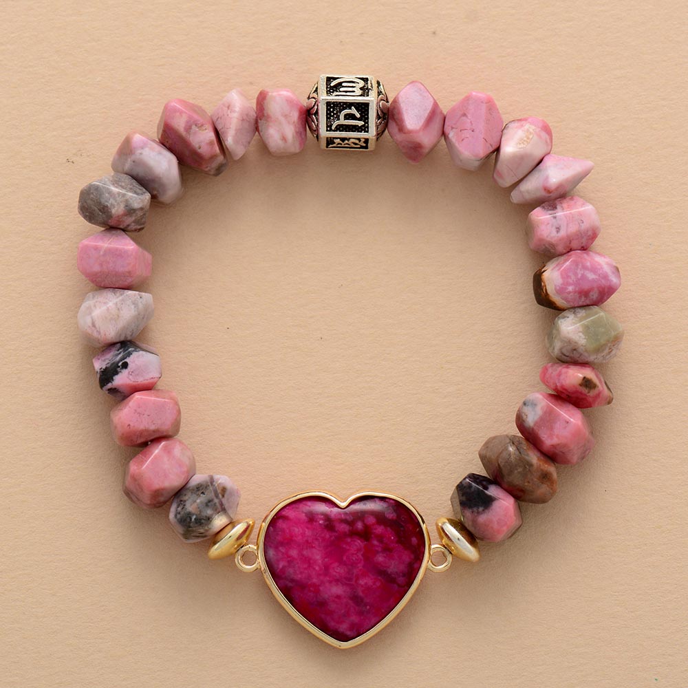 Bracciale con ciondoli in rodonite Passion