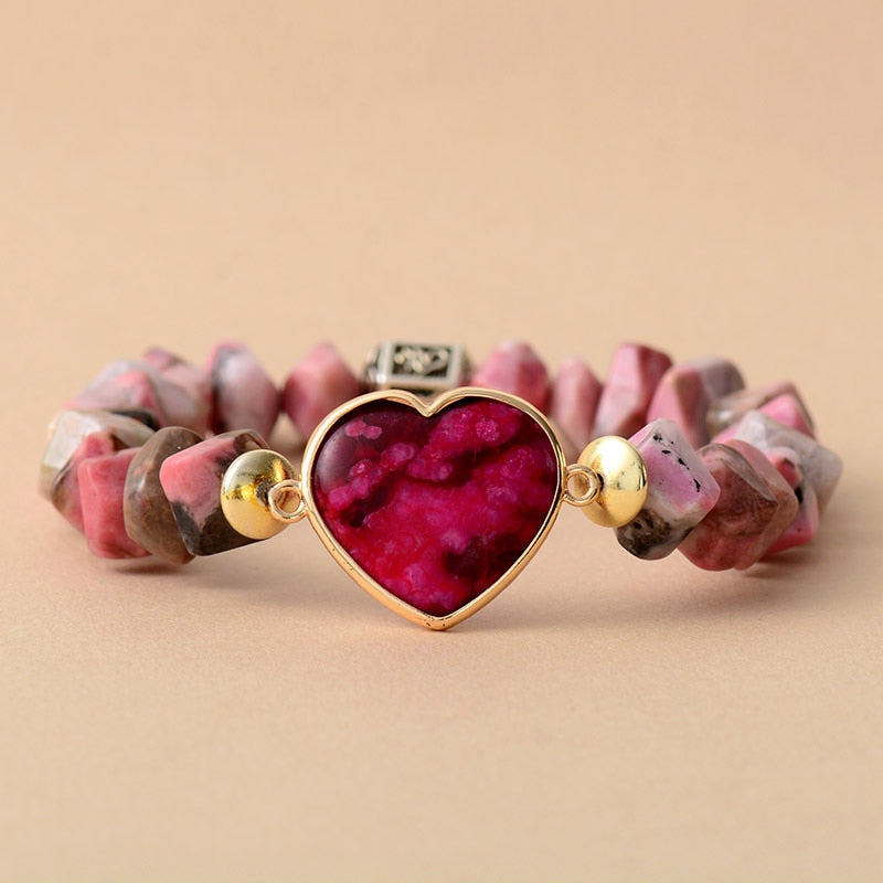 Bracciale con ciondoli in rodonite Passion