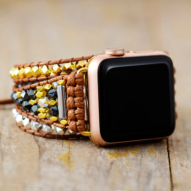 Glanzend hematiet <tc>Apple Watch Strap</tc>