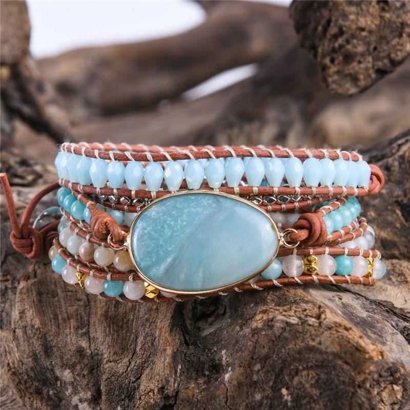 Healing Natural Amazonite Wrap Bracelet