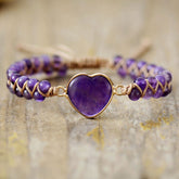 Healing Heart Amethyst Bead Bracelet