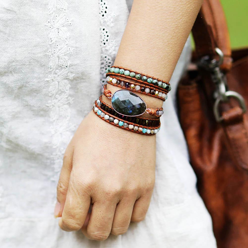 Healing Labradorite Jasper Wrap Bracelet