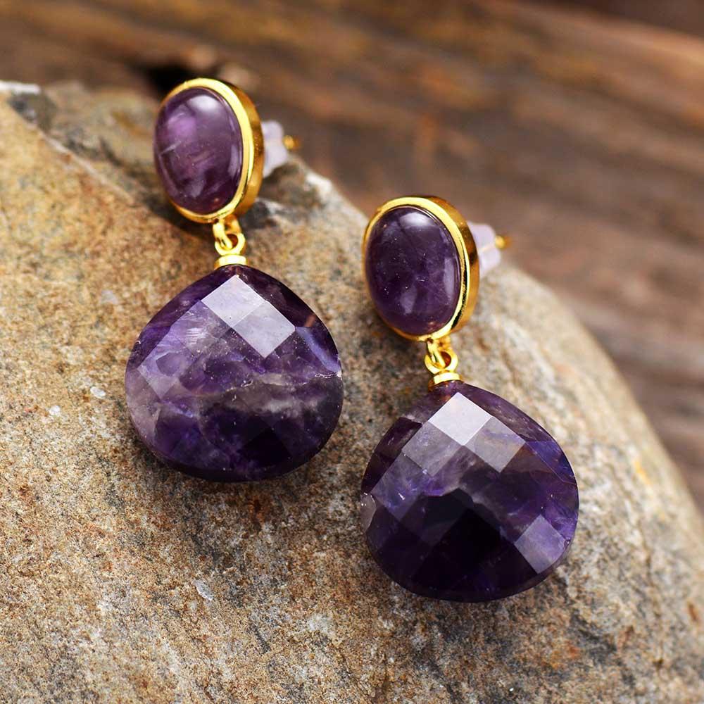 Healing Amethyst Dangle Earring