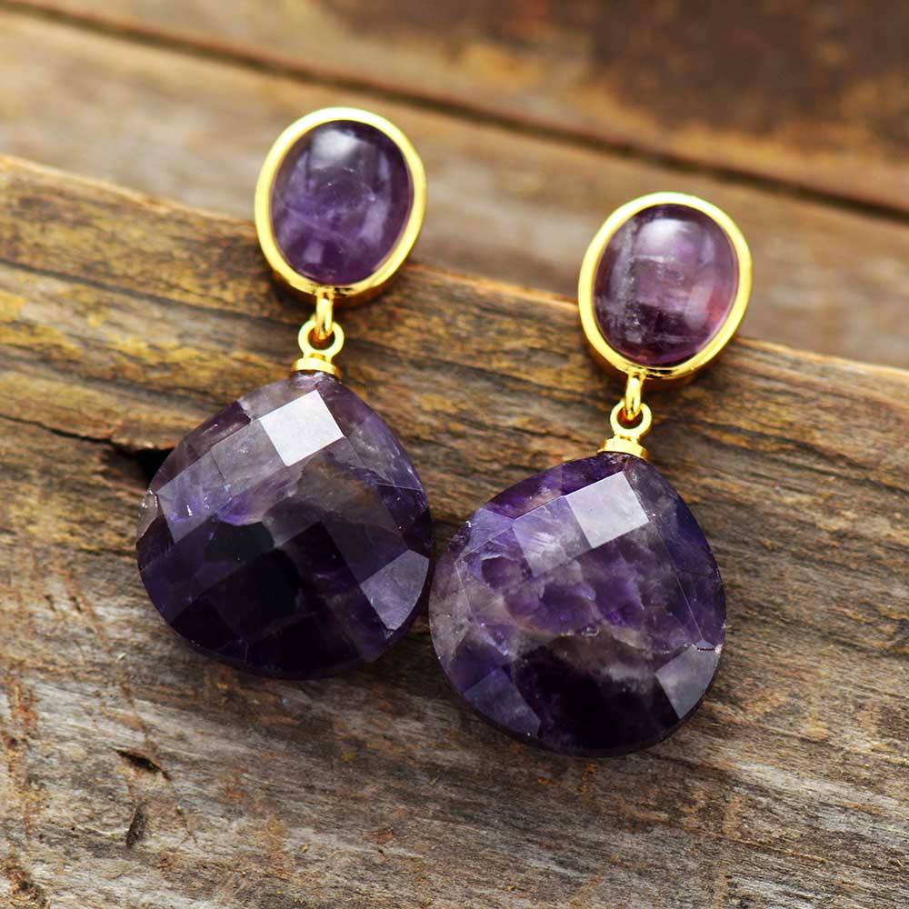 Healing Amethyst Dangle Earring