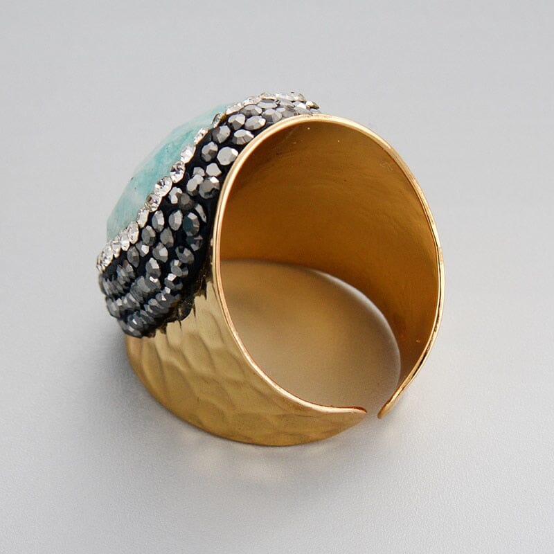 Natural Amazonite Oval Ring