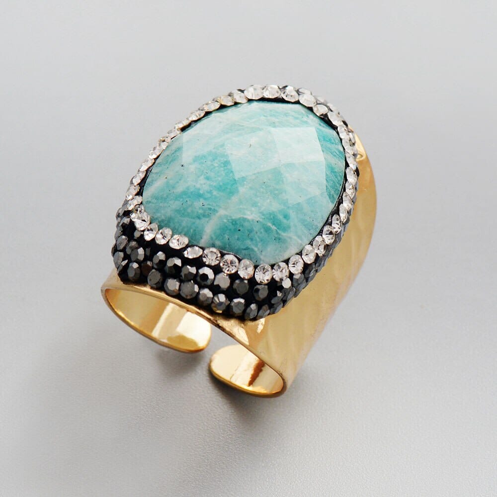 Natural Amazonite Oval Ring