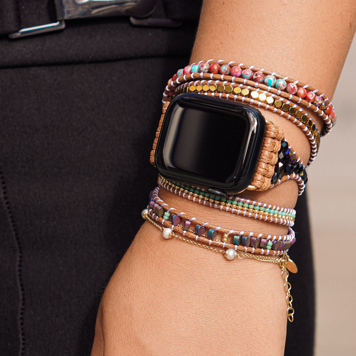 Cinturino per Apple Watch in ematite Healing Love