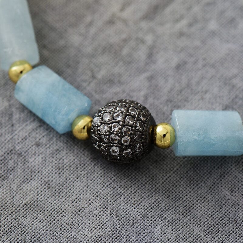 Luminous Aquamarine Beaded Bracelet