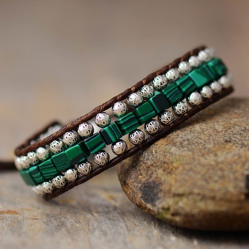 Tibetan Malachite Wrap Bracelet