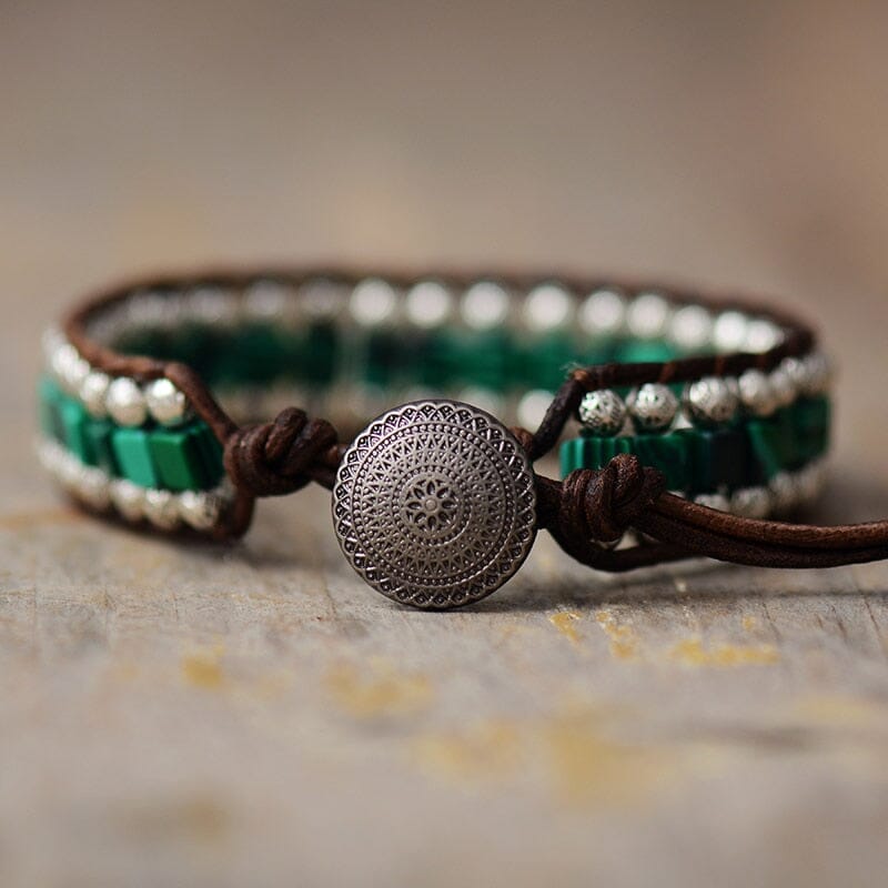 Tibetan Malachite Wrap Bracelet