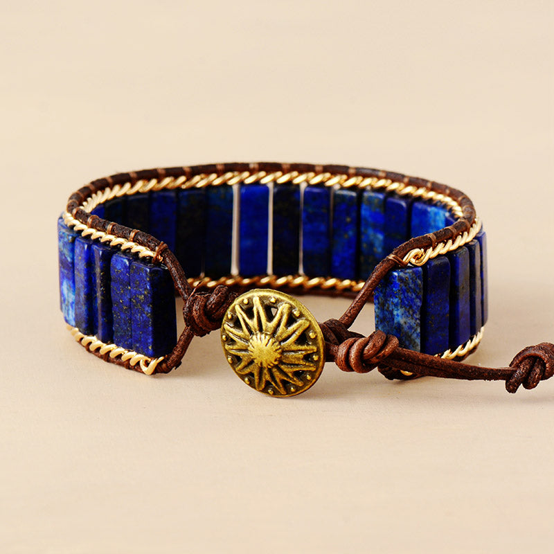 Bracciale avvolgente con lapislazzuli bohémien