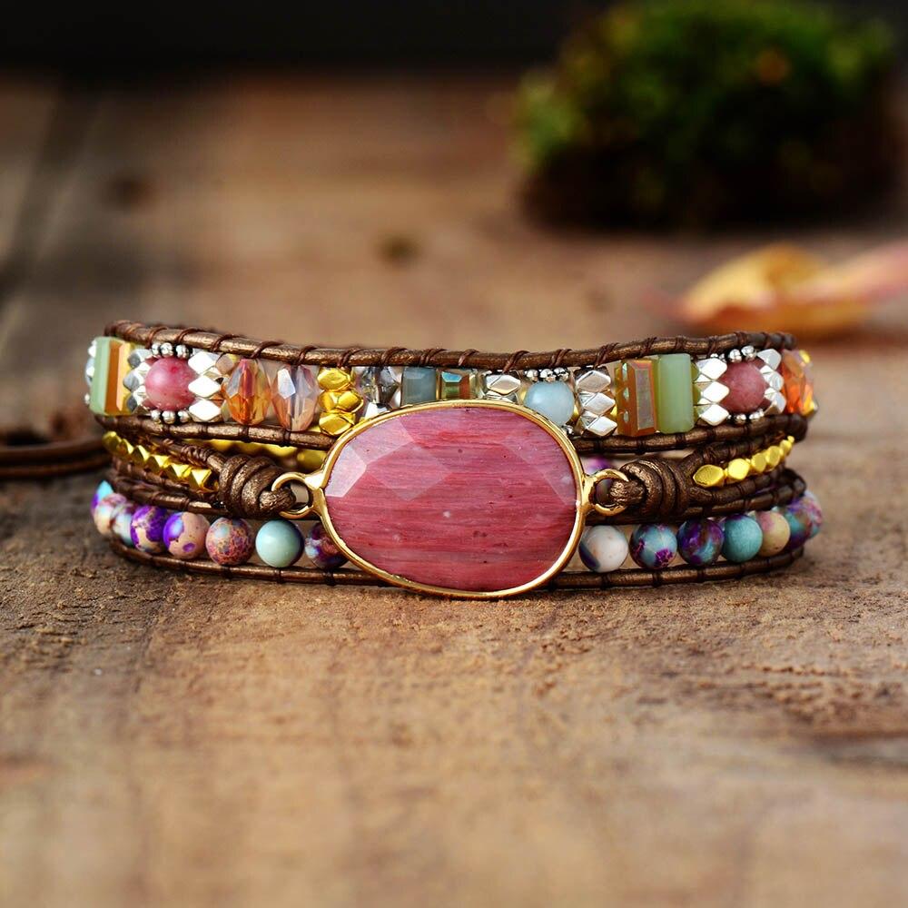 Healing Rhodochrosite Wrap Bracelet