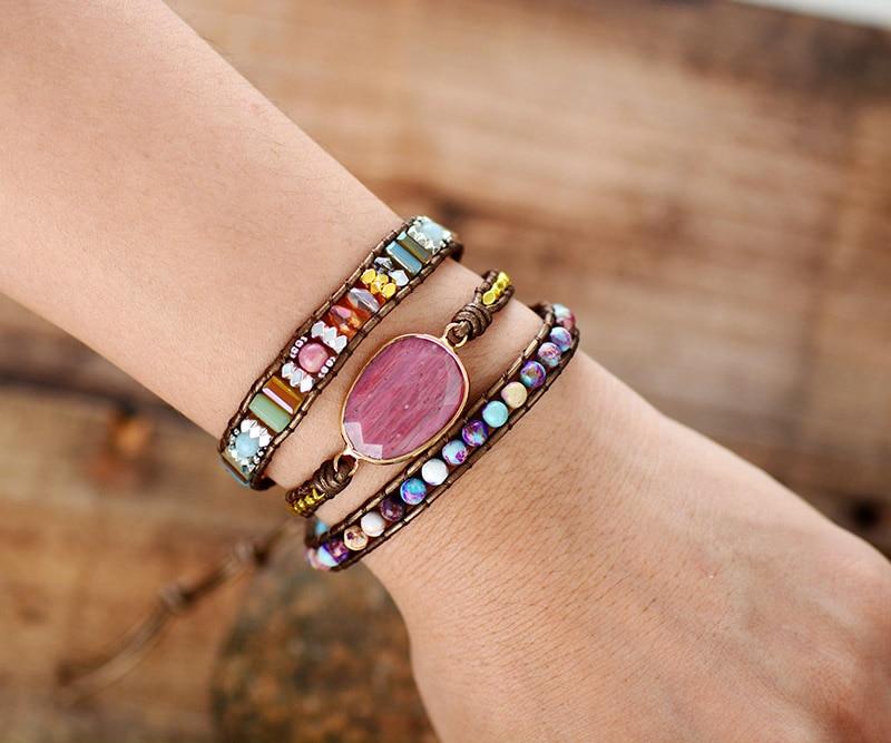 Healing Rhodochrosite Wrap Bracelet