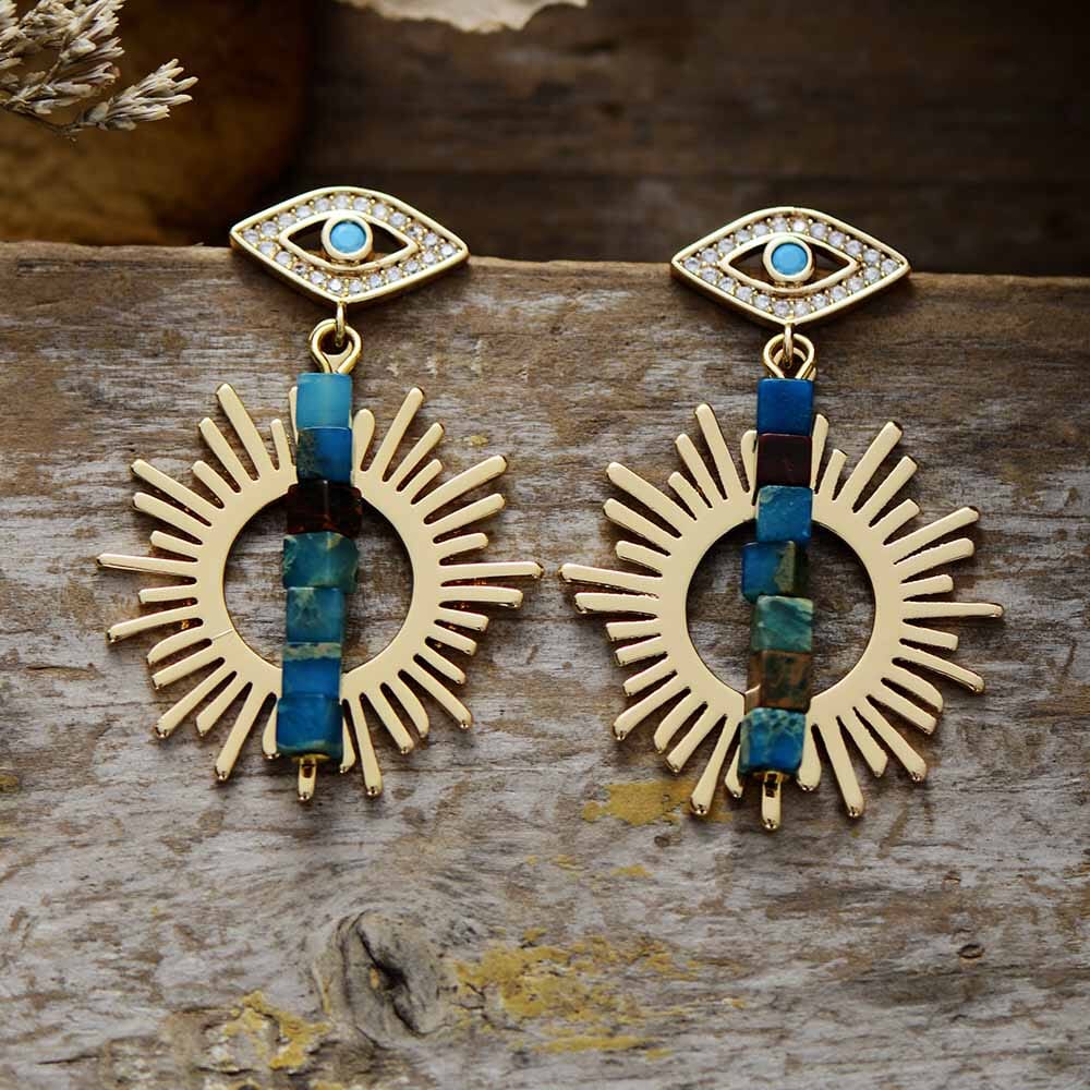 Egyptian Eye Jasper Stud Earrings