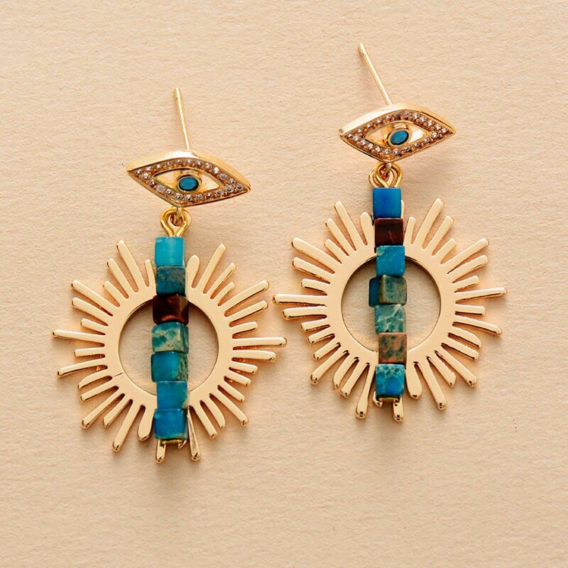 Egyptian Eye Jasper Stud Earrings