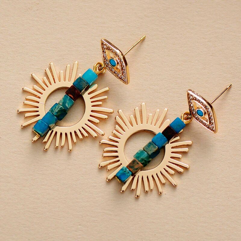 Egyptian Eye Jasper Stud Earrings