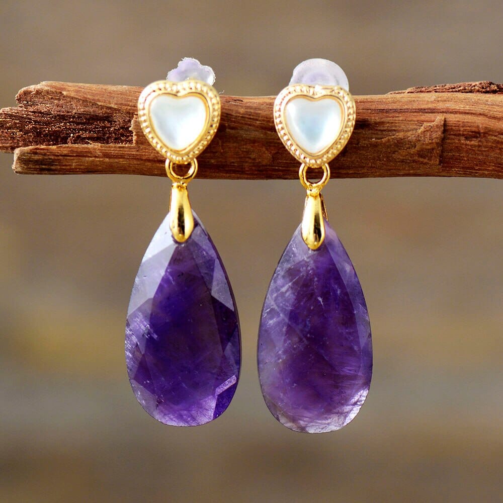 Classical Amethyst Stud Earrings
