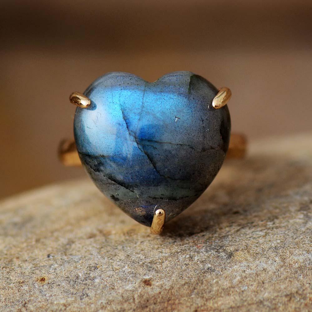 Healing Heart Labradorite Ring