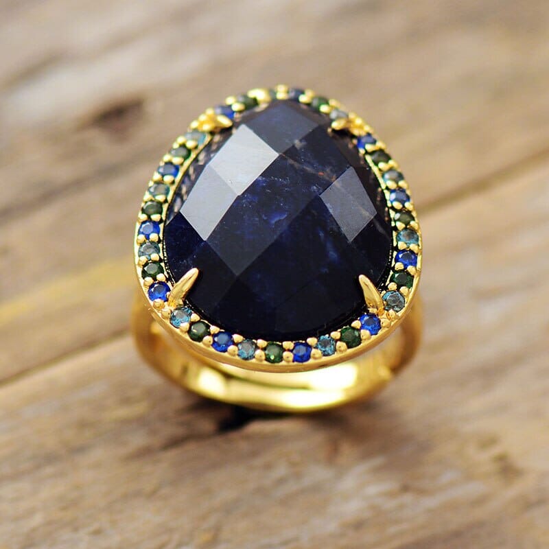 Sodalite Goddess Adjustable Ring
