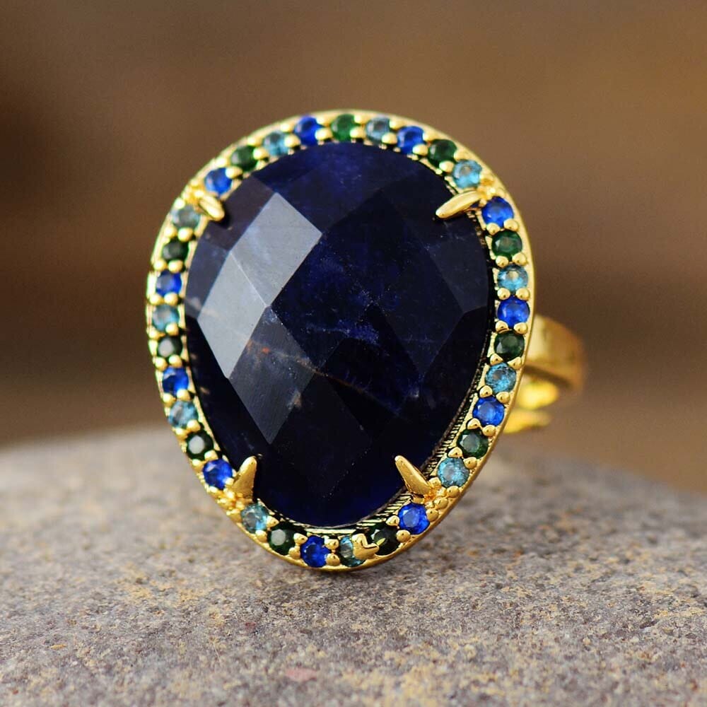 Sodalite Goddess Adjustable Ring