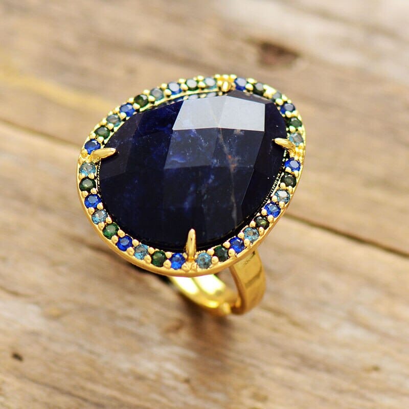 Sodalite Goddess Adjustable Ring
