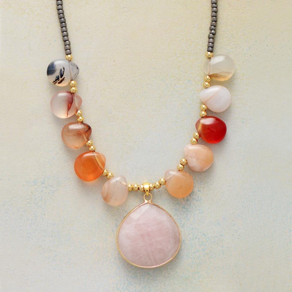 Collana di quarzo rosa Love Chakra