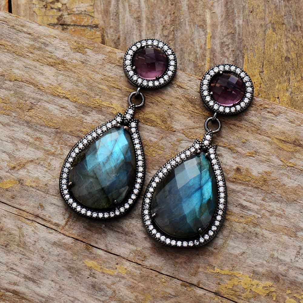 Healing Labradorite Waterdrop Earring