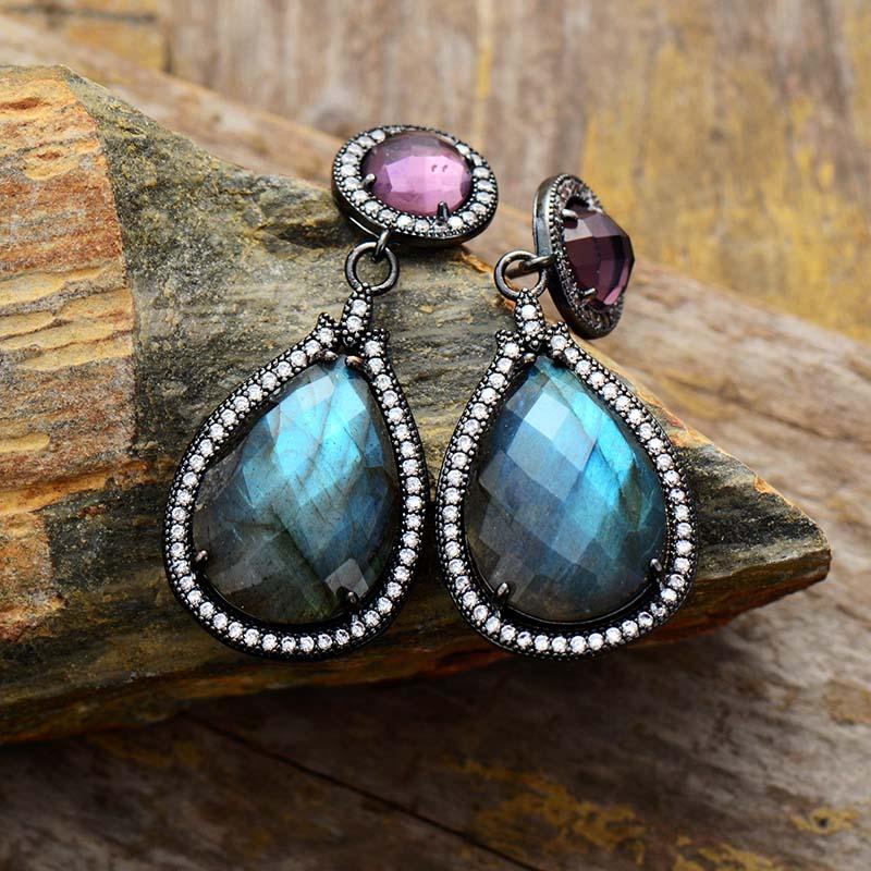 Healing Labradorite Waterdrop Earring