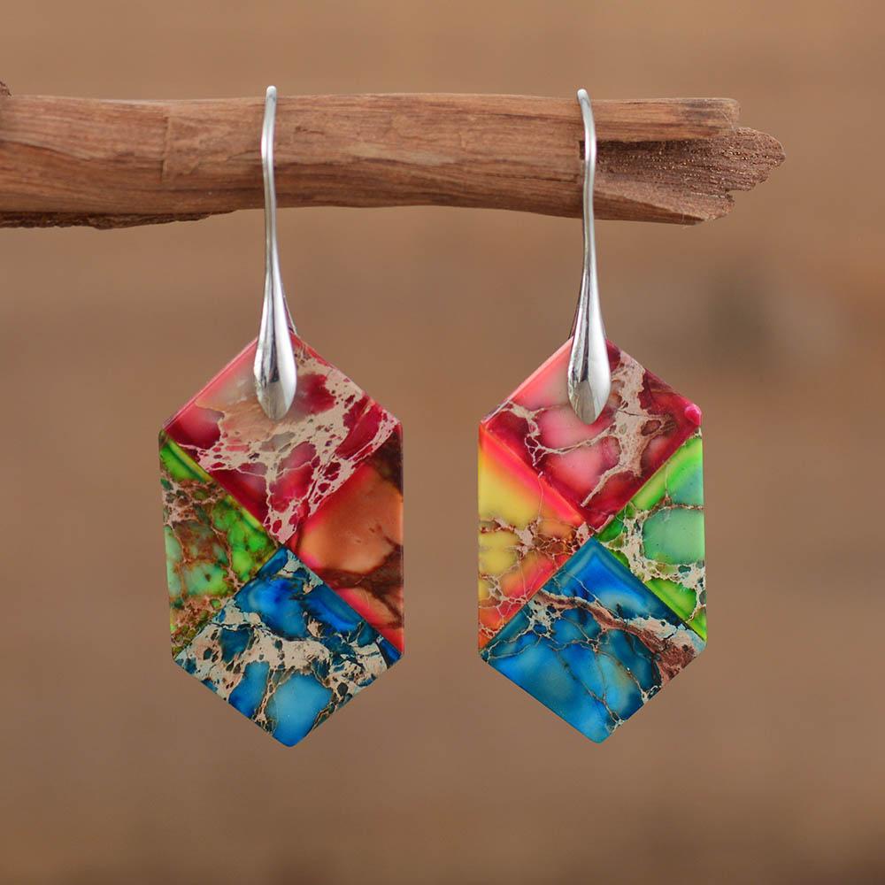 Healing Vibrant Chakra Jasper Earring